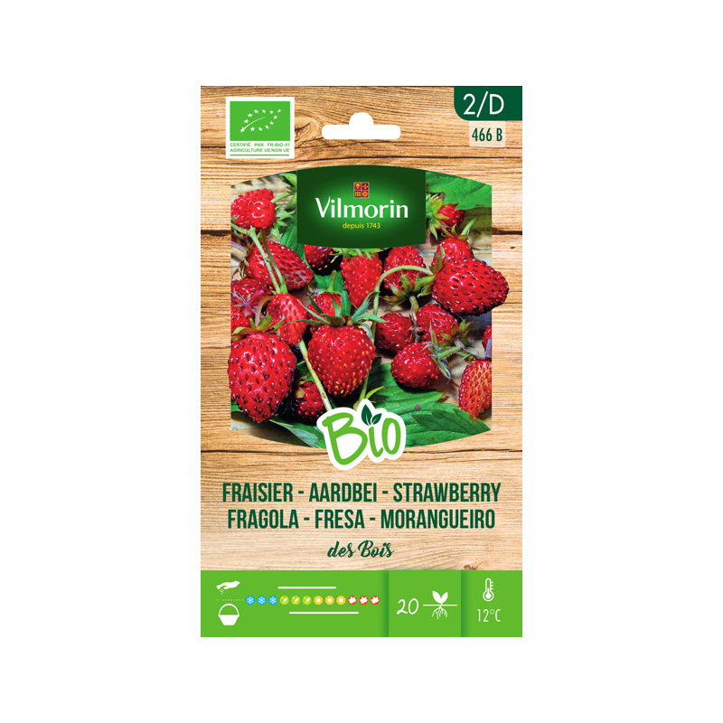 SEMILLAS BIO FRESAS Del Bosque Vilmorin - Sobre 0,2 g