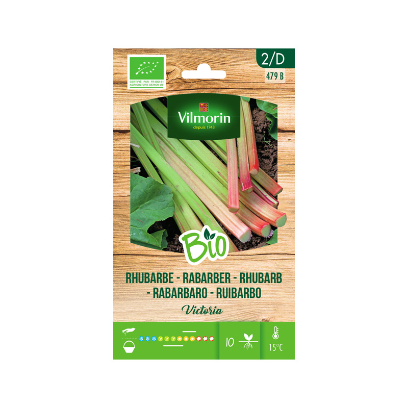 SEMILLAS BIO RUIBARBO Victoria Vilmorin - Sobre 0,5 g