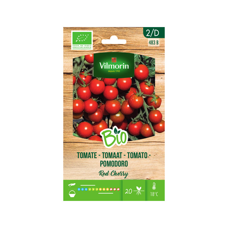 SEMILLAS BIO TOMATE Red Cherry Vilmorin - Sobre 0,2 g