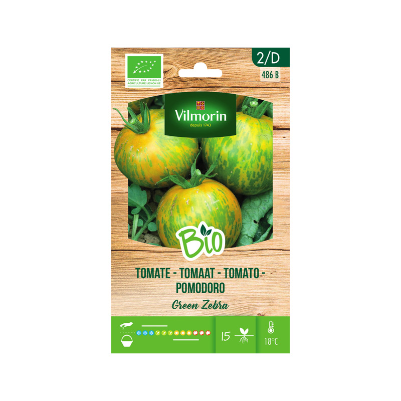 SEMILLAS BIO TOMATE Green Zebra Vilmorin - Sobre 0,15 g