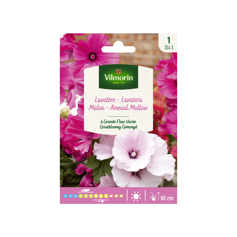 SEMILLAS MALVA Gran Flor Variada Vilmorin - Sobre 3 g