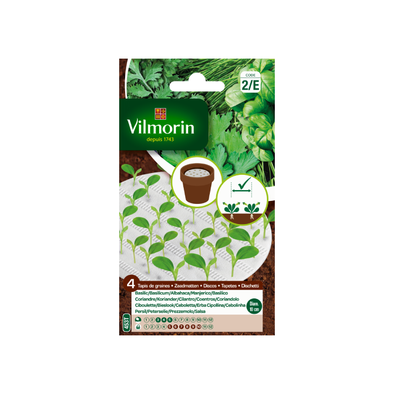 PACK 4 DISCOS SEMILLAS AROMÁTICAS Vilmorin - Ø 10 cm
