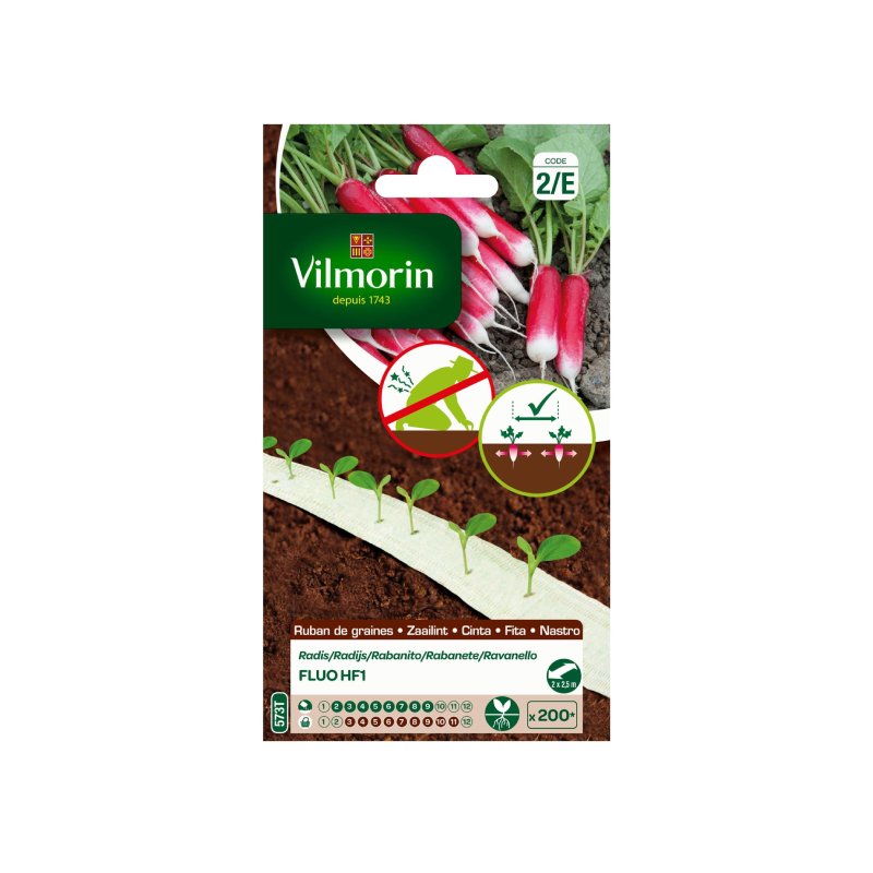 CINTA SEMILLAS RABANITO FLUO HF1 Vilmorin - 5 m