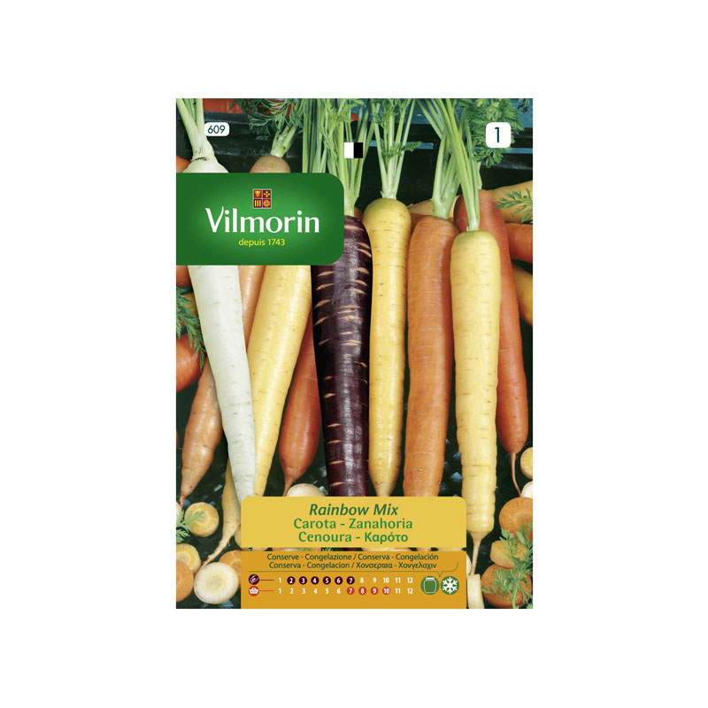 SEMILLAS ZANAHORIA Rainbow Mix Vilmorin - Sobre 0,6 g