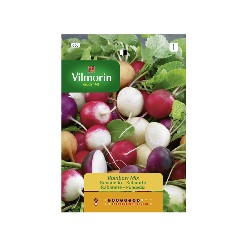 SEMILLAS RABANITO Rainbow Mix Vilmorin - Sobre 4 g