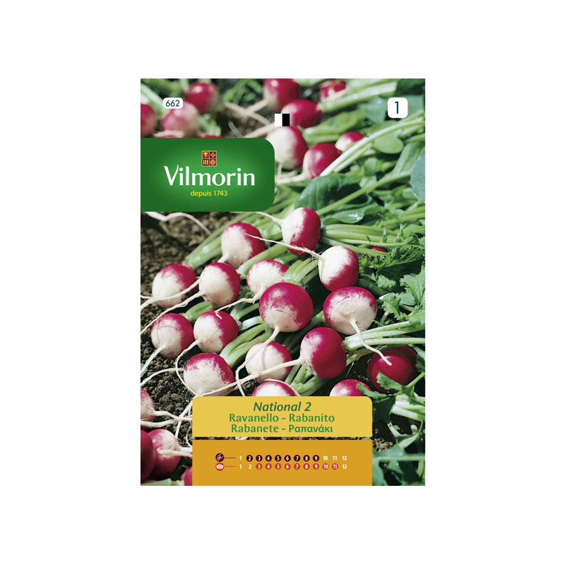 SEMILLAS RABANITO National 2 Vilmorin - Sobre 12 g