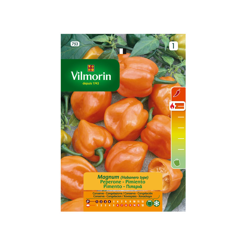 SEMILLAS PIMIENTO Picante Magnum Habanero Vilmorin - Sobre 0,15 g