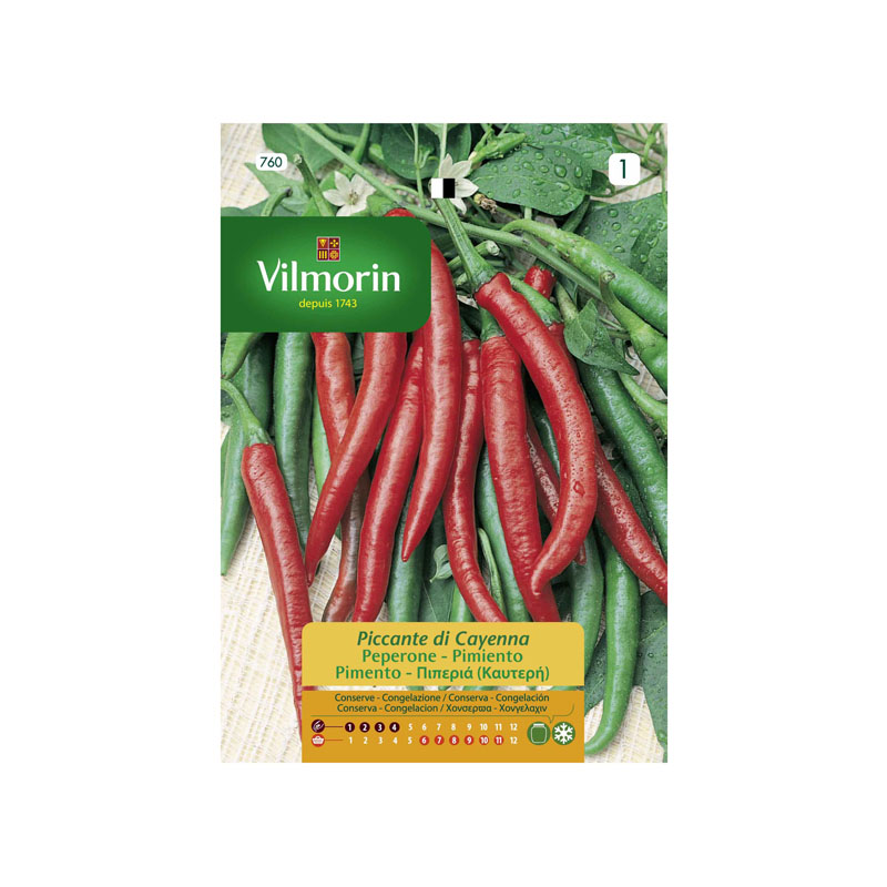 SEMILLAS PIMIENTO Piccante di Cayenna Vilmorin - Sobre 3 g