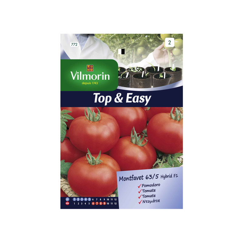 SEMILLAS TOMATE Montfavet 63/5 Híbrido F1 Vilmorin - Sobre 0,3 g