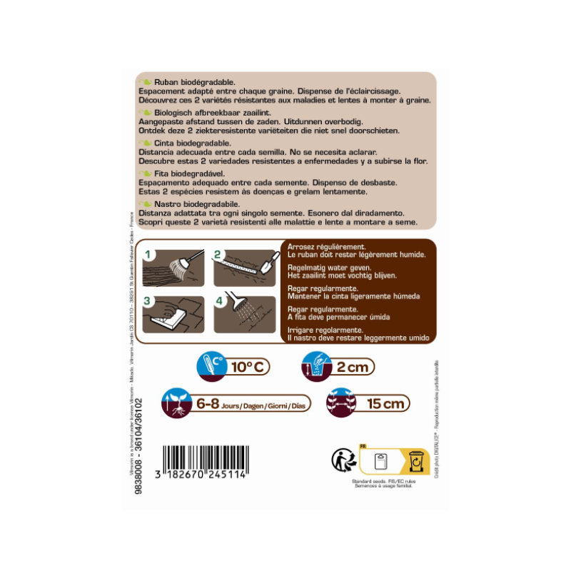 CINTAS SEMILLAS LECHUGA GRENADINE / QUERIDO Vilmorin - 2 m - Imagen 2