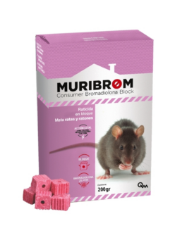 RATICIDA BLOQUE BROMADIOLONA Muribrom – Caja 200 g