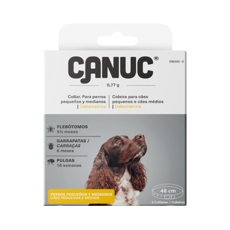 COLLARES ANTIPARASITARIOS Canuc - Perros pequeños/medianos - 48 cm