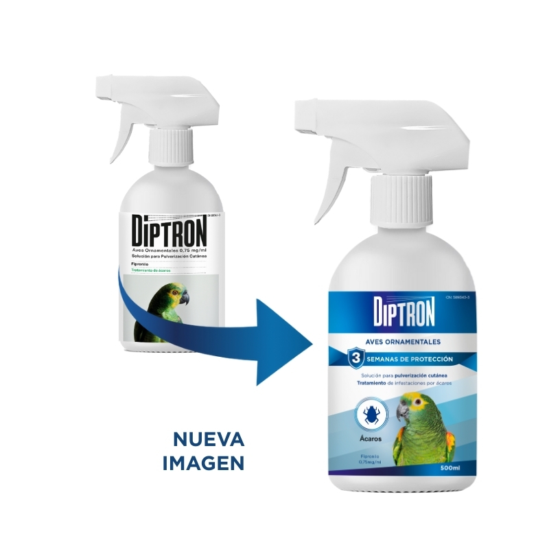 SPRAY ANTIPARASITARIO SUSPENSIÓN Diptron Plus – Aves ornamentales – 500 ml - Imagen 2