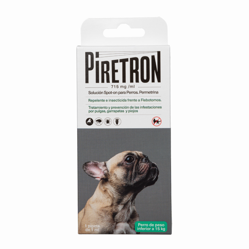 PIPETAS ANTIPARASITARIAS SPOT ON Piretron - Perro < 15 kg - 30 x 1 ml - dispensador - Imagen 2