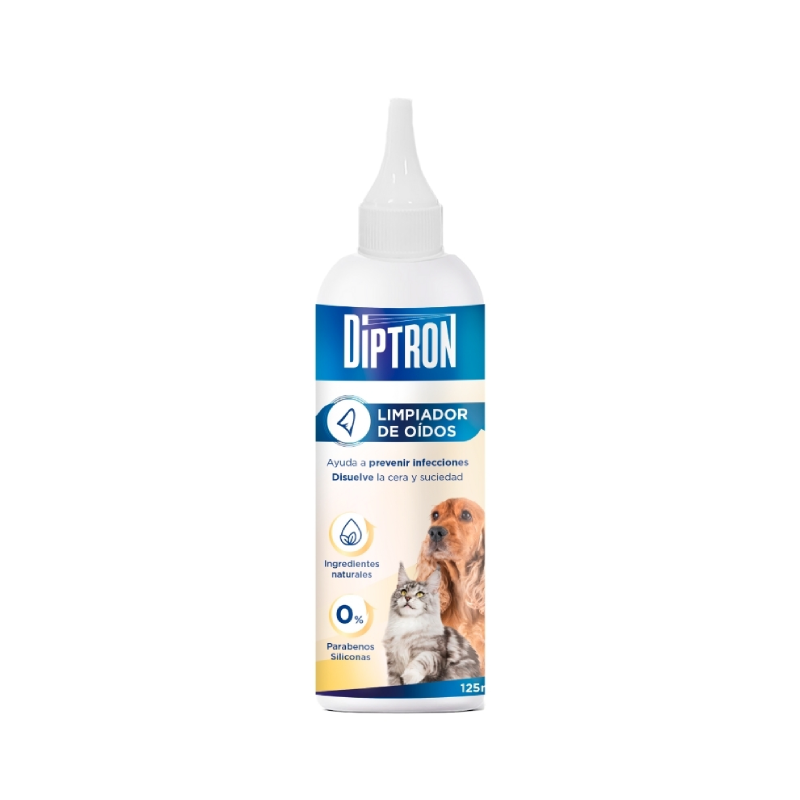 LIMPIADOR ÓTICO MASCOTAS Diptron Plus - 125 ml