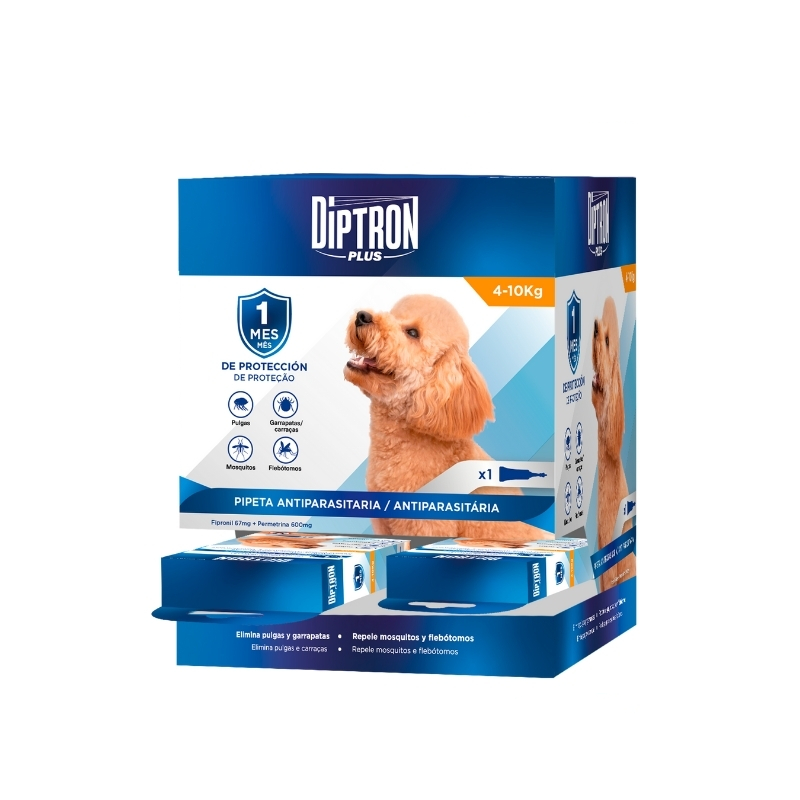 PIPETAS ANTIPARASITARIAS Diptron Plus - Perros pequeños - 12 x 1,10 ml