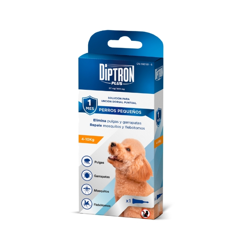 PIPETAS ANTIPARASITARIAS Diptron Plus - Perros pequeños - 12 x 1,10 ml - Imagen 2