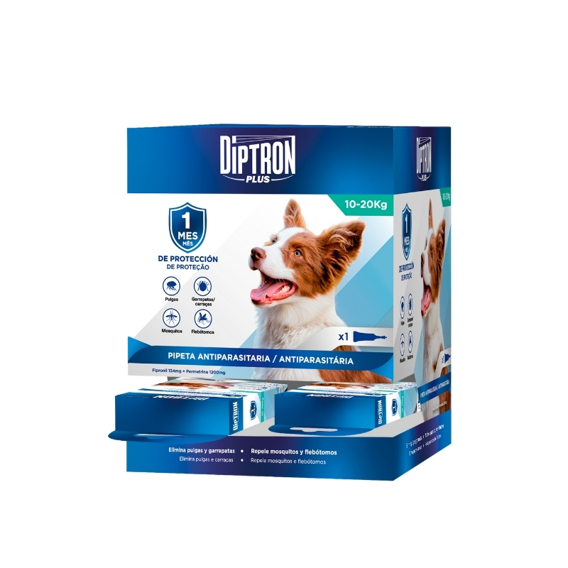 PIPETAS ANTIPARASITARIAS Diptron Plus - Perros medianos - 12 x 2,20 ml
