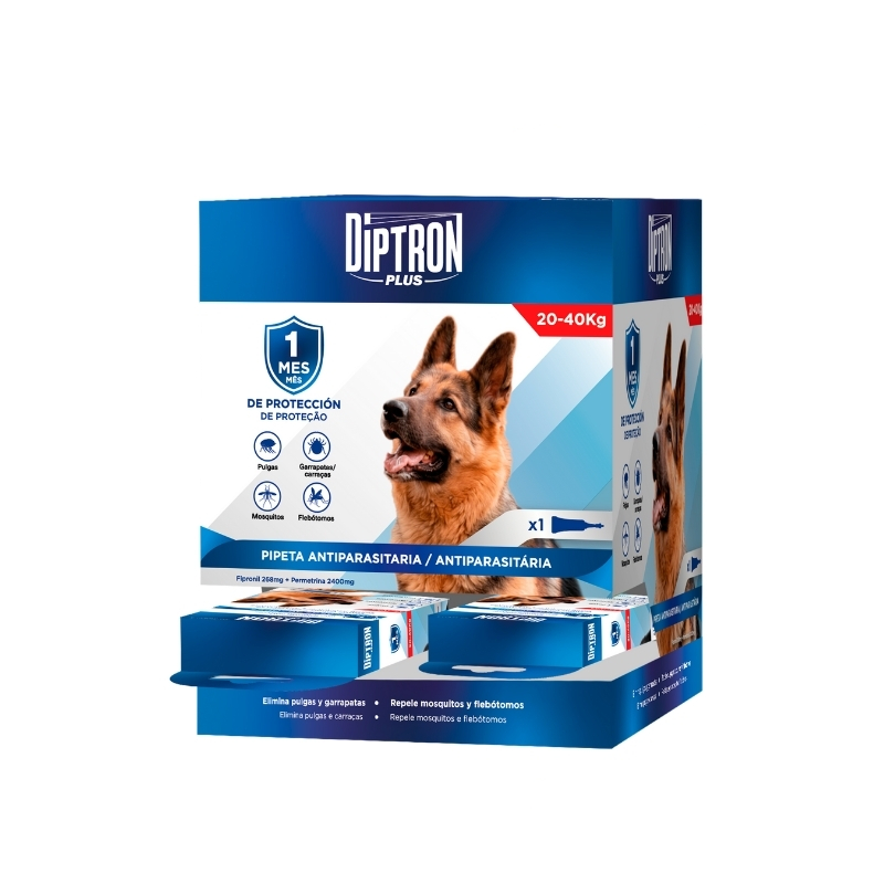 PIPETAS ANTIPARASITARIAS Diptron Plus - Perros grandes - 12 x 4,40 ml