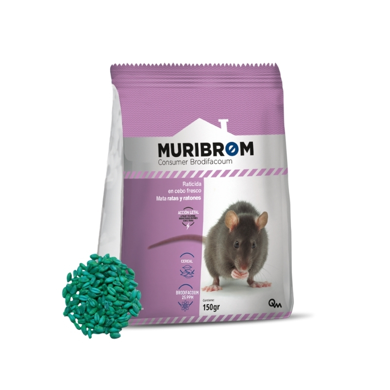RATICIDA CEREAL BRODIFACOUM Muribrom - Bolsa 150 g