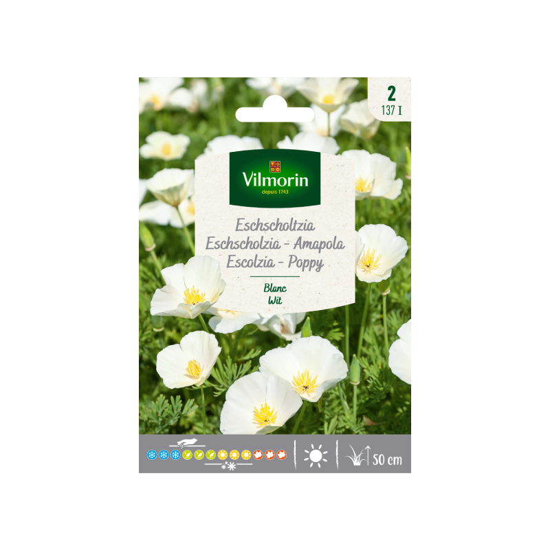 SEMILLAS AMAPOLA Blanca Vilmorin - Sobre 1 g