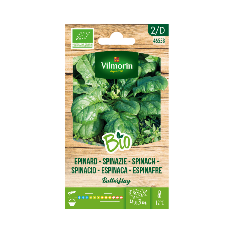 SEMILLAS BIO ESPINACA Butterflay Vilmorin - Sobre 10 g