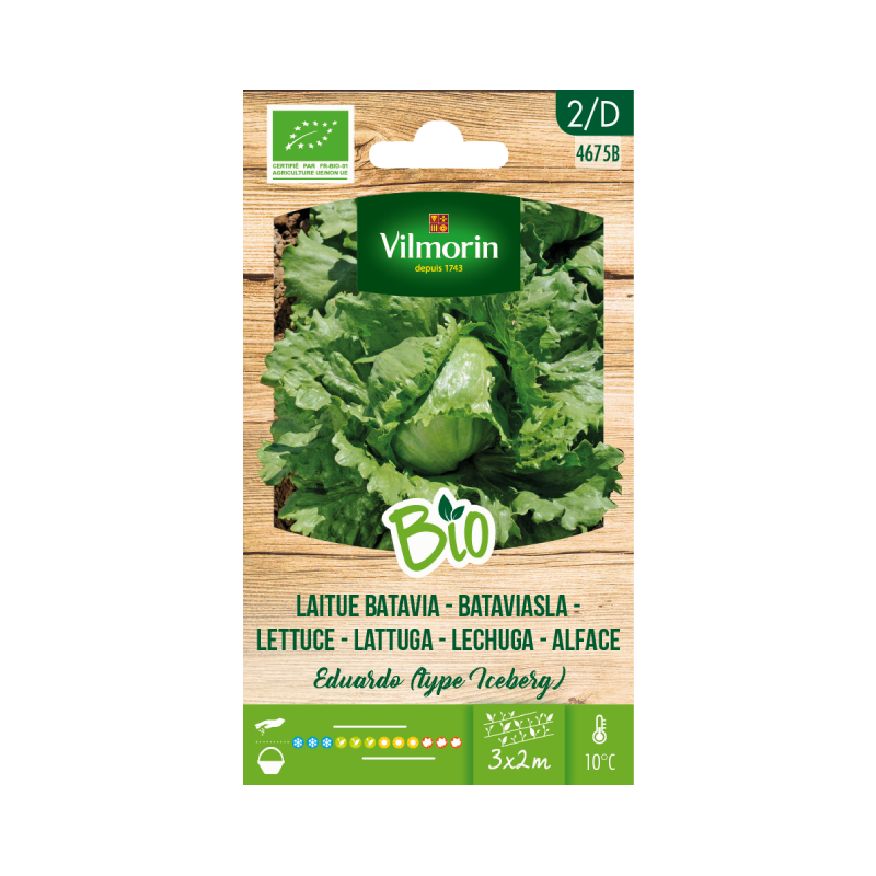 SEMILLAS BIO LECHUGA Iceberg Eduardo Vilmorin - Sobre 2 g