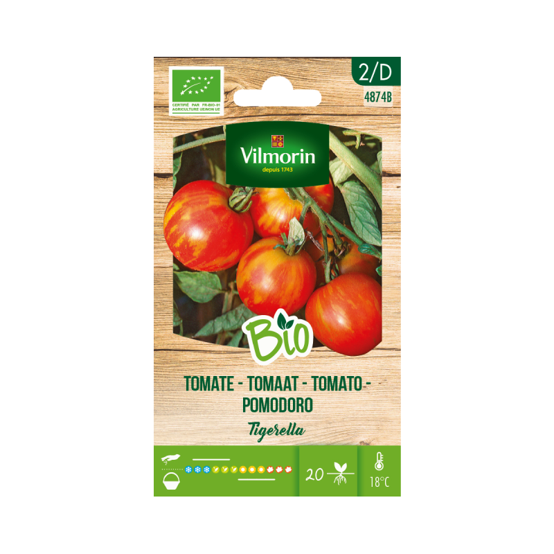 SEMILLAS BIO TOMATE Tigerella Vilmorin - Sobre 0,2 g